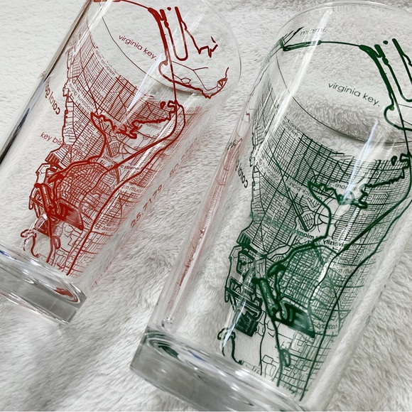 University of Miami Maps Drinkware Coral Gables Two 16 Oz. Pint Glasses - Picture 14 of 16